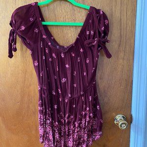 Francesca’s Tie Sleeve Off the Shoulder Romper